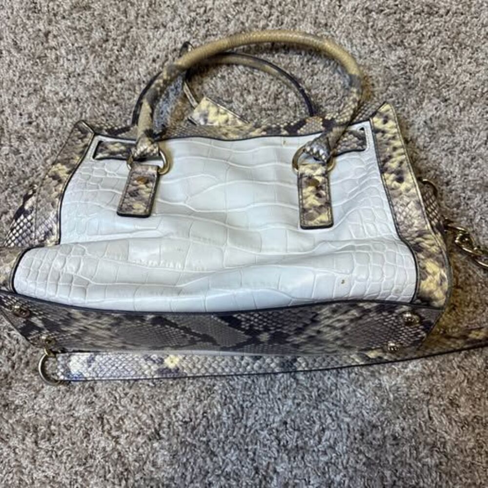 Michael Kors Hamilton Croc Embossed Python Leather Satchel Purse - Picture 10 of 10